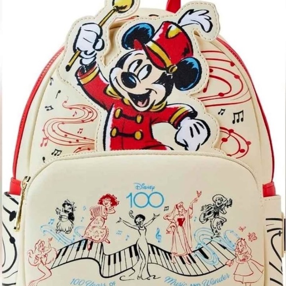 Disney 100 Years of Music Mickey Mouse Loungefly Mini Backpack-NWT - Picture 1 of 7